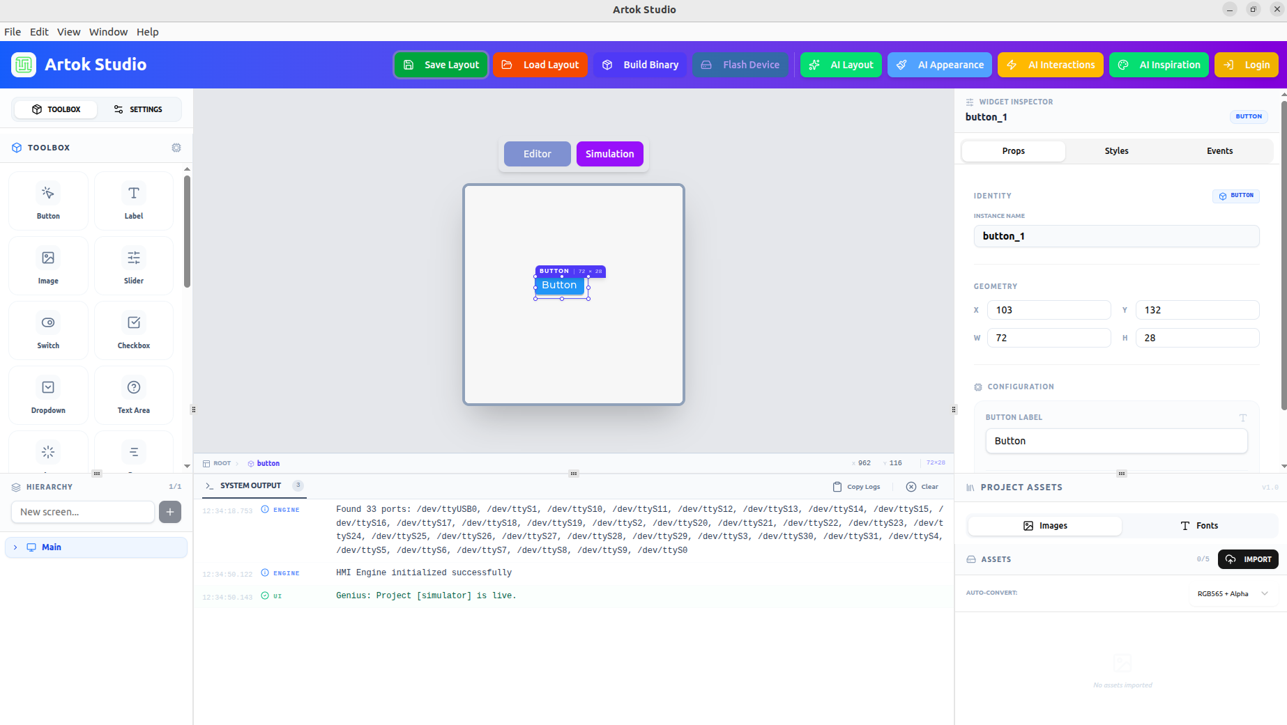 Artok Widget Inspector Props